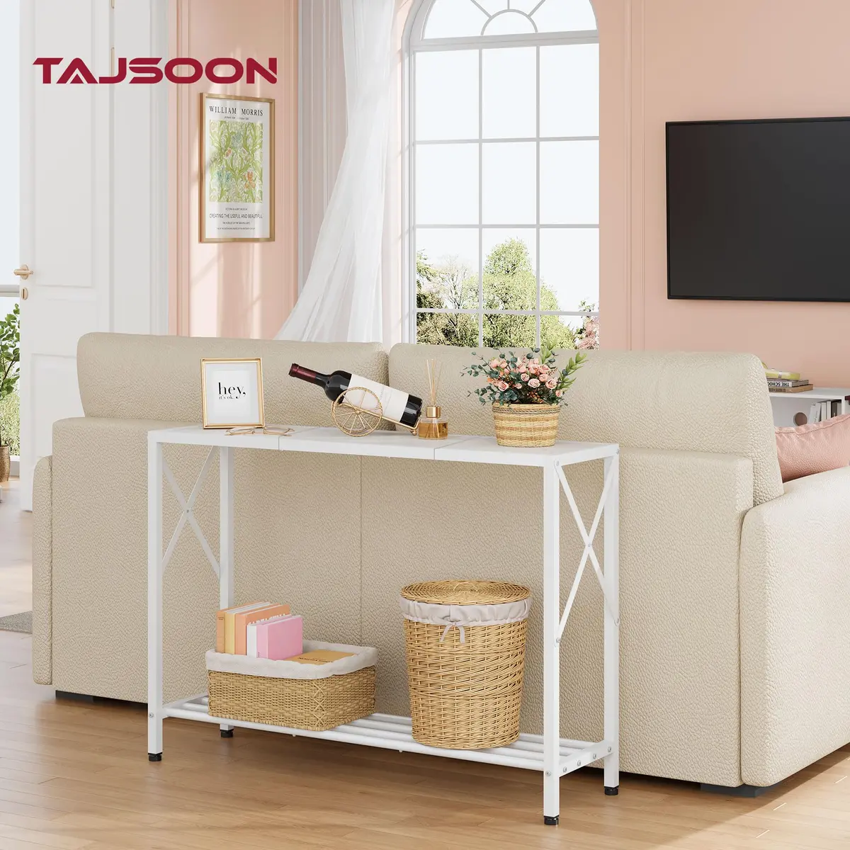 Tajsoon Console Table 41.8" | Modern 2-Tier Entryway with Shelves - view 2
