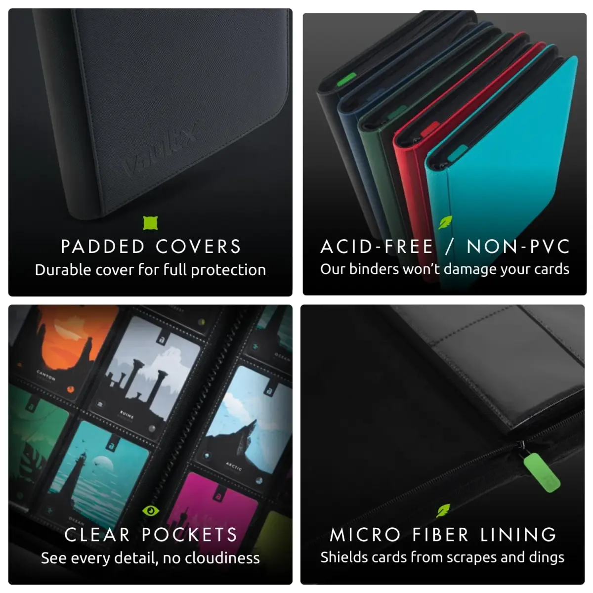 Vault X 9 Pocket Zip Trading Card Binder 360 Cards Exo-Tec Pink | Premium Card Protection - view 7
