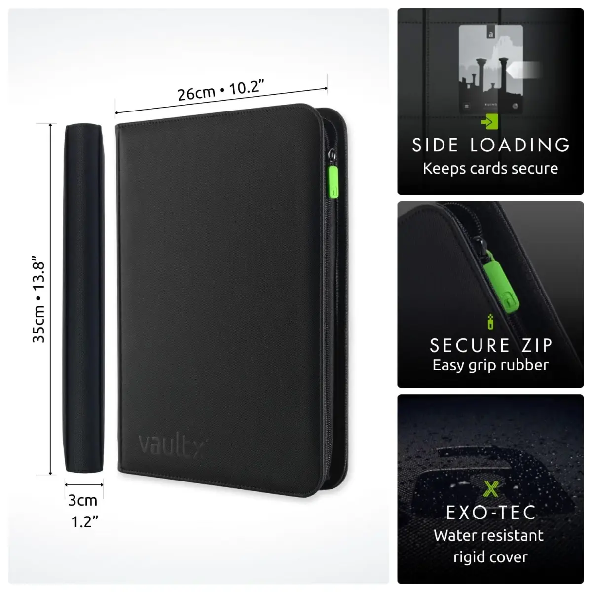 Vault X 9 Pocket Zip Trading Card Binder 360 Cards Exo-Tec Pink | Premium Card Protection - view 2