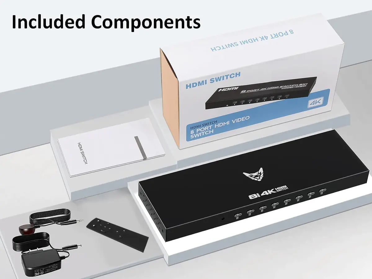 DiamondTiger 8 Port 4K HDMI Switcher Box IR Remote Control PC PS4 Xbox | 4K@30Hz, 8-in-1 Out, Durable Metal Enclosure - view 6
