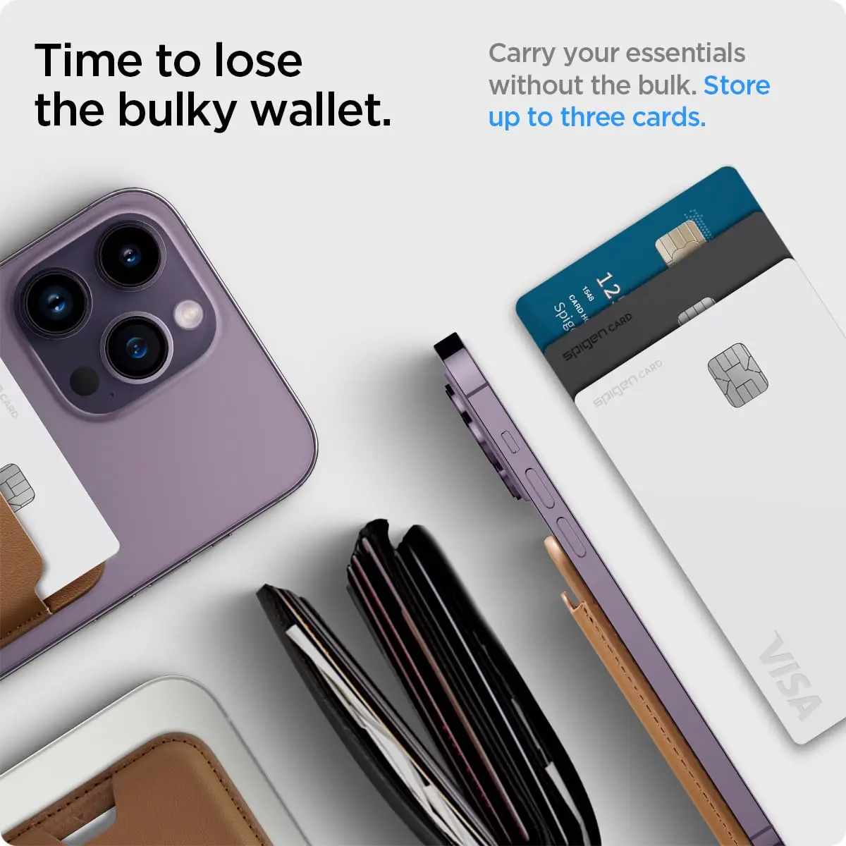 Spigen MagSafe Wallet, Holds 3 Cards | Slim Vegan Leather Card Holder with Strong Magnet - view 5