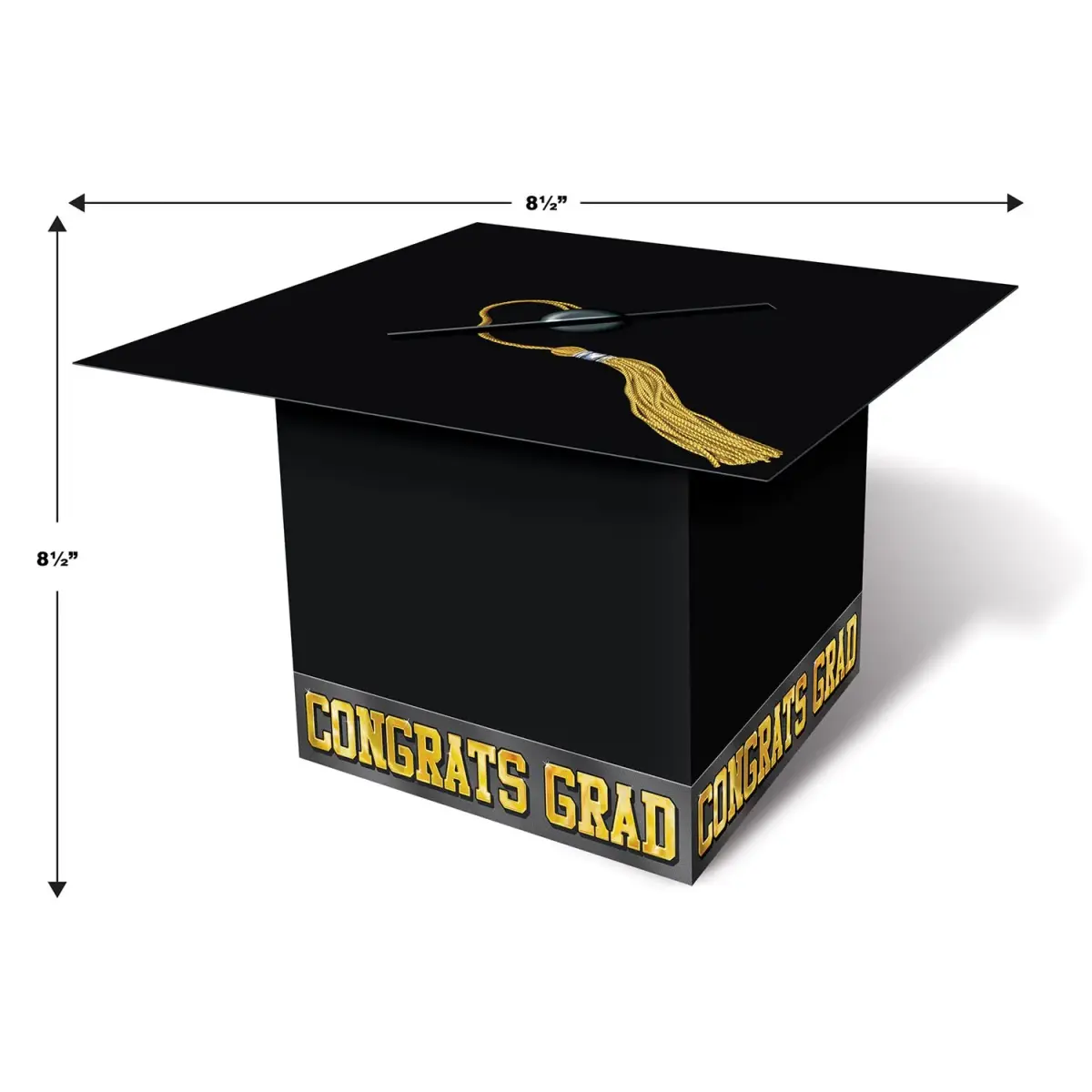 Beistle 3 Piece Black Grad Cap Gift Card Boxes | Graduation Party Supplies - view 2