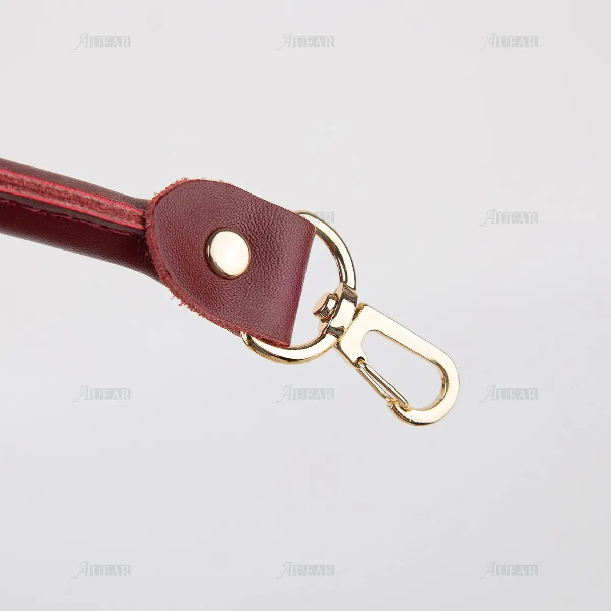 AUEAR Wine Red PU Leather Replacement Purse Straps with Gold Lobster Buckles (15.7 Inches / 40 cm) | Set of 2 for Small Handmade Bags - view 6