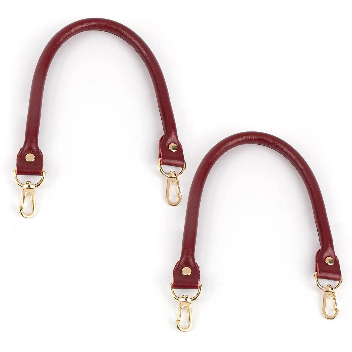 AUEAR Wine Red PU Leather Replacement Purse Straps with Gold Lobster Buckles (15.7 Inches / 40 cm) | Set of 2 for Small Handmade Bags - view 8