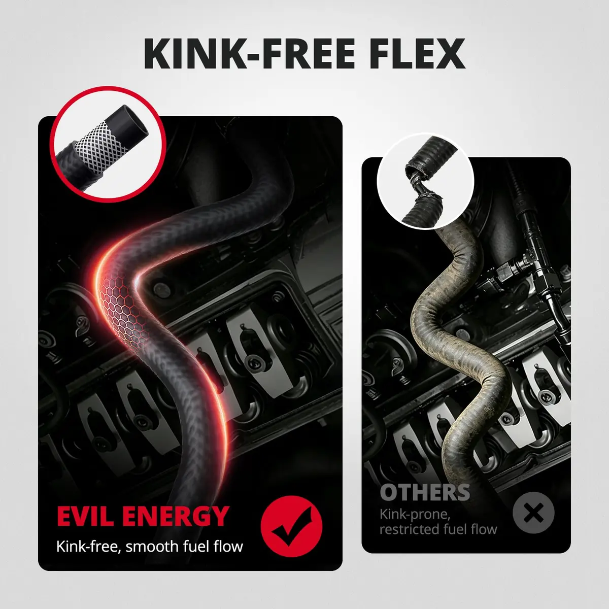 EVIL ENERGY 5/16" SAE J30R9 Fuel Injection Hose 8mm (0.315 in) x 25ft (7.62 m) | 300 PSI Working Pressure - view 5