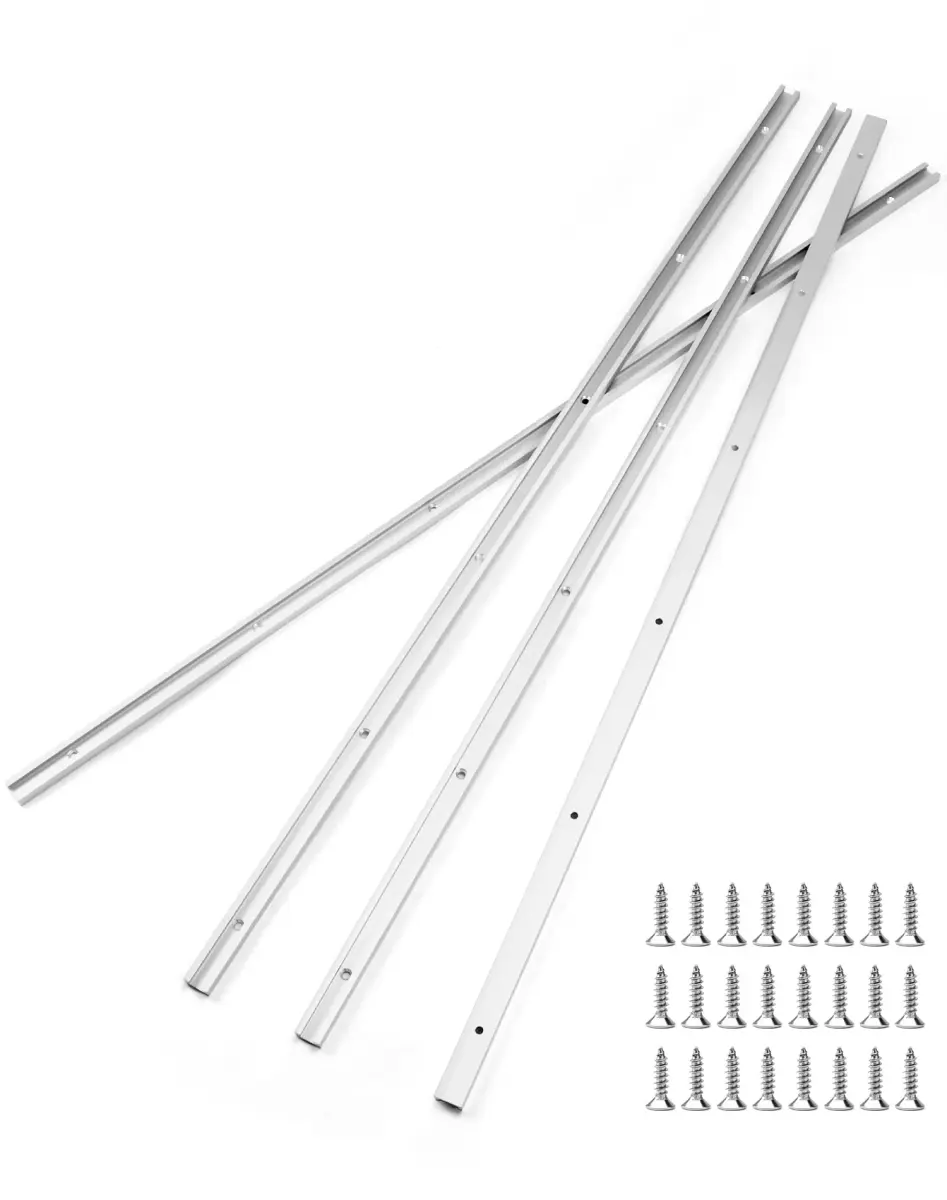QWORK Aluminum T Track 36 Inch (91.44 cm) 4-Pack | Universal Double Cut Profile for Router & Drill Press Tables - view 3