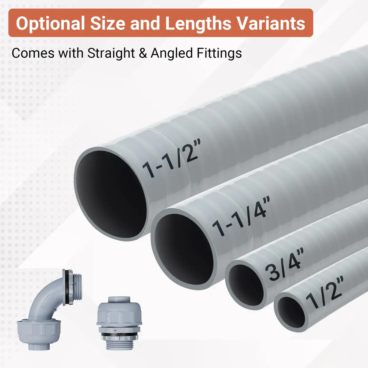 Neorexon Liquid-Tight Conduit 1/2 inch | 100ft PVC Outdoor Electrical Pipe - view 9