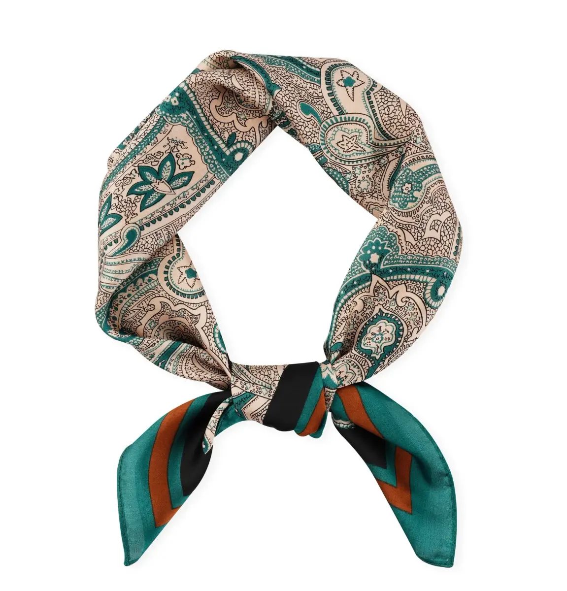 GERINLY Gentleman Paisley Print Satin Bandana 27 Inch Square | Aesthetic Totem Headwear - main product image