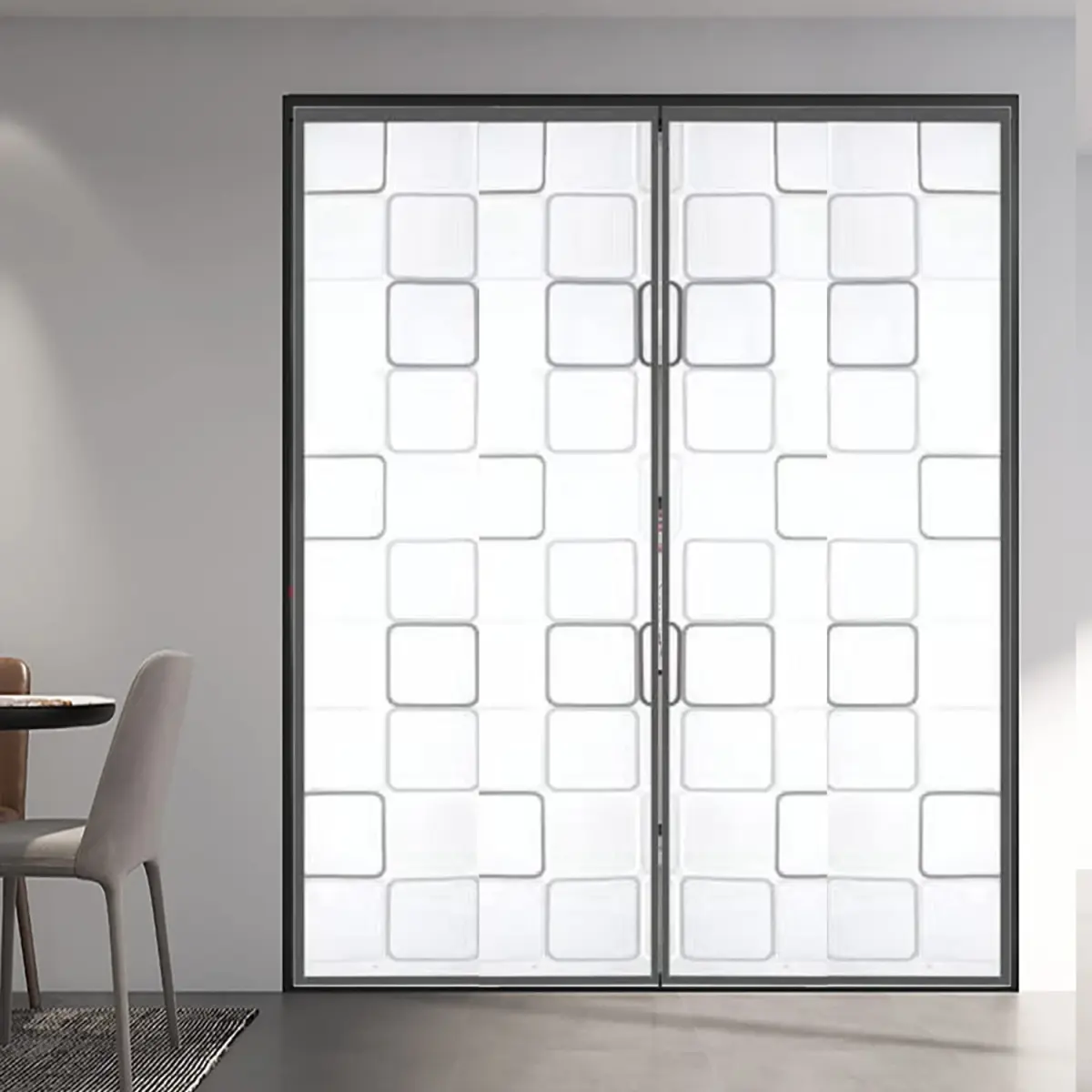 Alyseldy Insulated Door Curtain Magnetic Thermal Door Cover 74 x 81.5 Inch | Energy Saving for AC Rooms - main product image