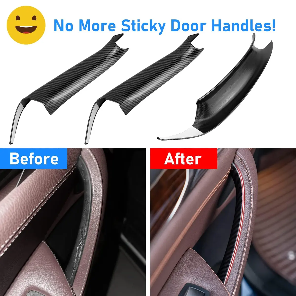 Jaronx Carbon Fiber Pattern Door Handle Covers for BMW X3 F25/X4 F26 (3-Piece Set) - view 5