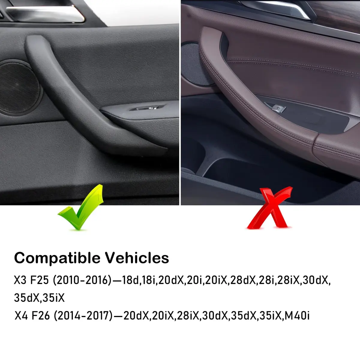 Jaronx Carbon Fiber Pattern Door Handle Covers for BMW X3 F25/X4 F26 (3-Piece Set) - view 2