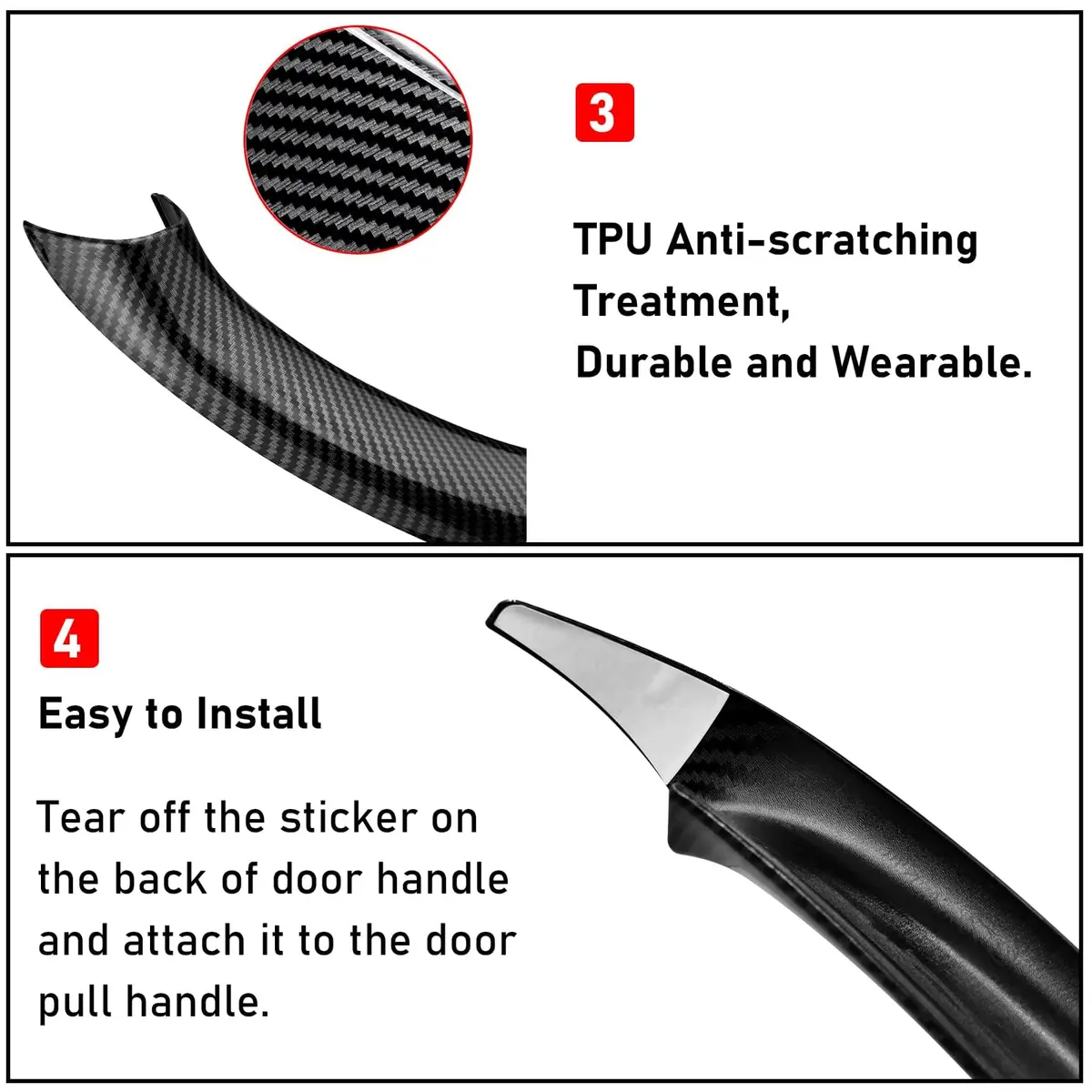 Jaronx Carbon Fiber Pattern Door Handle Covers for BMW X3 F25/X4 F26 (3-Piece Set) - view 4