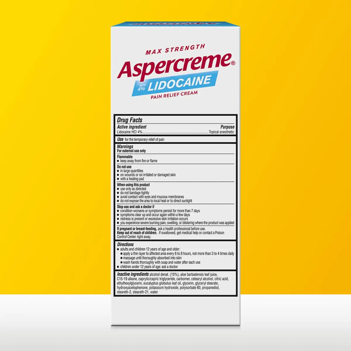 Aspercreme Lidocaine Pain Relief Cream, Eucalyptus, 3 oz. | Fast-Acting, Non-Greasy, Travel-Friendly - view 2