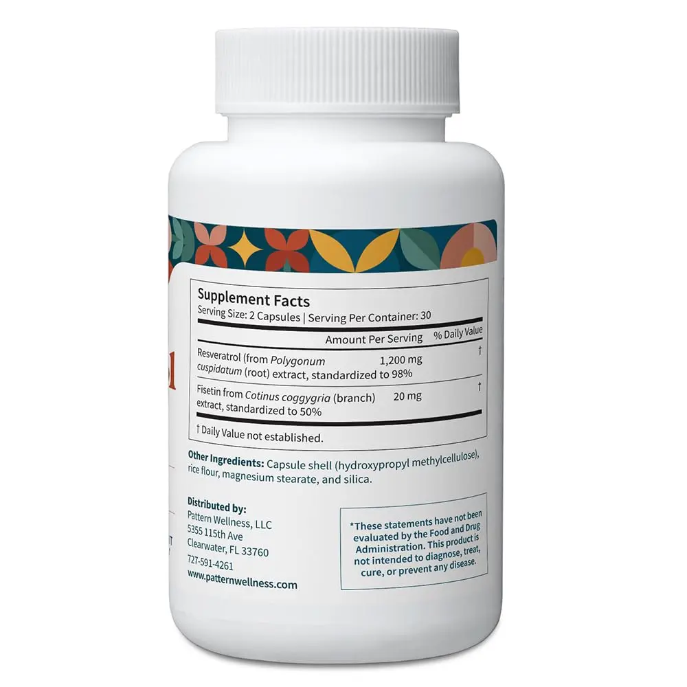 Pattern Wellness Resveratrol Supplement – 60 Capsules | Supports Heart & Cellular Health - view 3