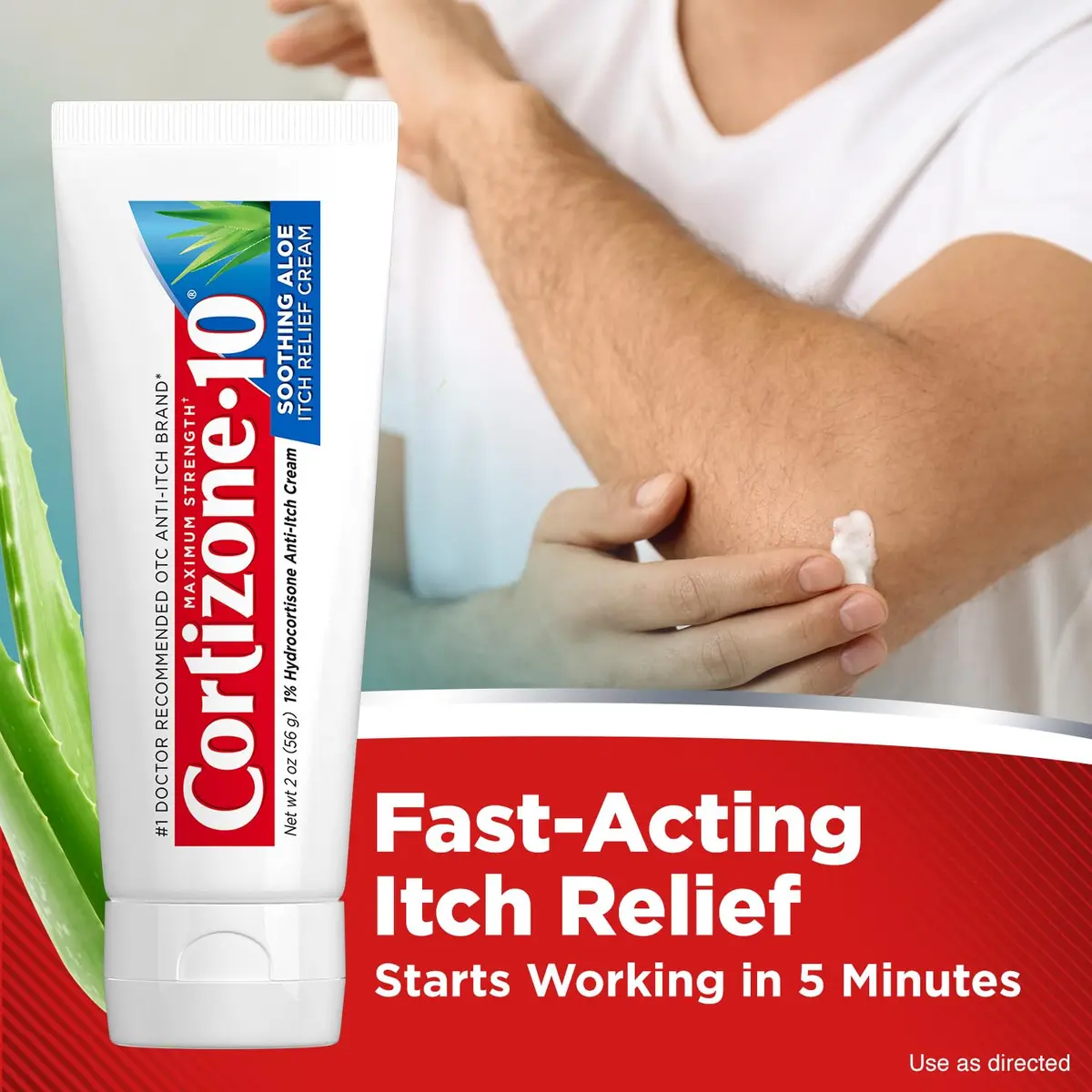 Cortizone 10 Max Strength Soothing Aloe Itch Relief Cream 2 oz | Fast-Acting, Fragrance-Free - view 3