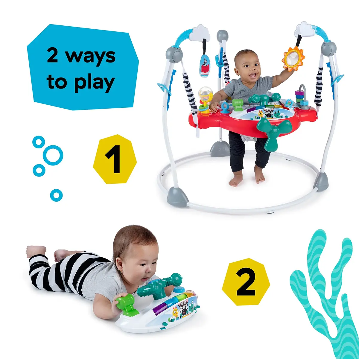 Baby Einstein Ocean Explorers Airplane Adventure 2-in-1 Activity Jumper with Lights & Music, 33.98" (86.3 cm) | Ages 6 Months+ - view 2