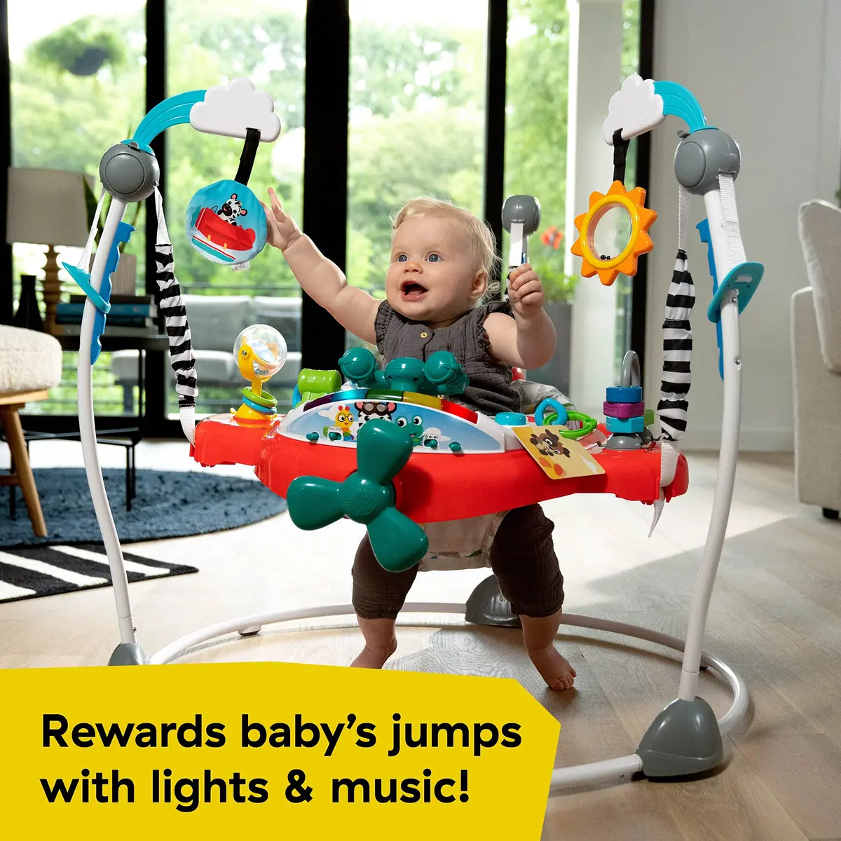 Baby Einstein Ocean Explorers Airplane Adventure 2-in-1 Activity Jumper with Lights & Music, 33.98" (86.3 cm) | Ages 6 Months+ - view 3
