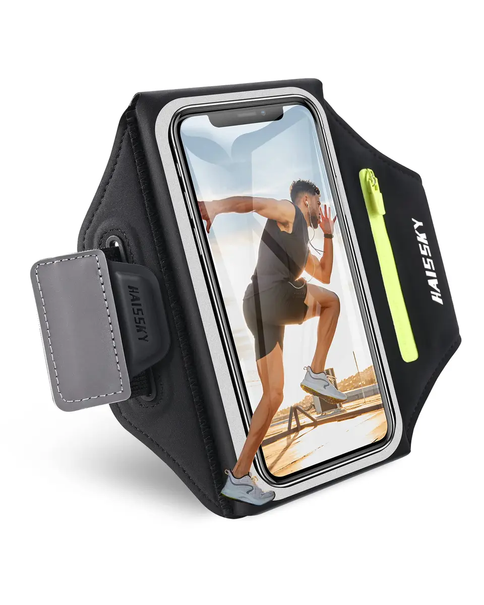Guzack Running Armband with Key Pouch & Card Slot | Up to 6.9" Phone Fit, Adjustable & Sweat-Proof - main product image