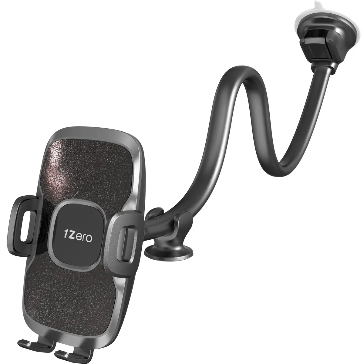 1Zero Solid Car Truck Phone Mount Holder Black with 14" Gooseneck Long Arm | 360° Rotation & Strong Suction - main product image
