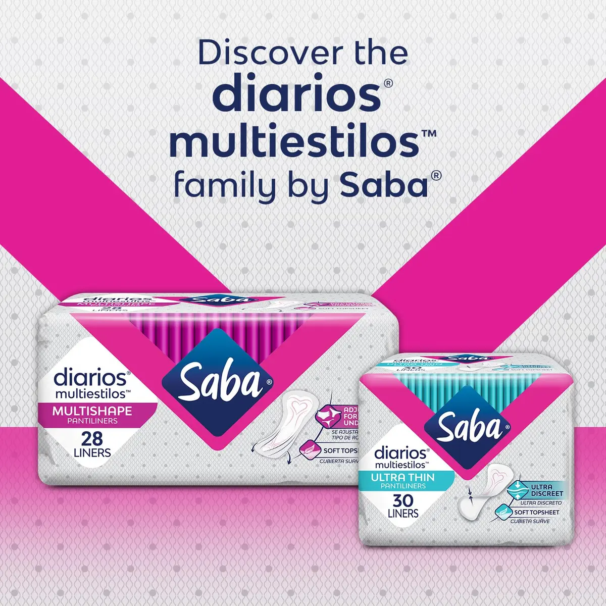 Saba Diarios Ultra Thin Multishape Panty Liners 8-Pack | Discreet, Light Moisture Protection - view 5