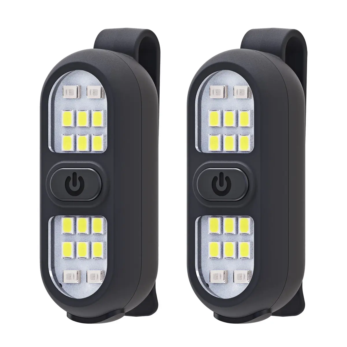 Faxins 2 Pack Clip on Flashlights | Rechargeable Safety Lights for Night Running & Outdoor Use - main product image