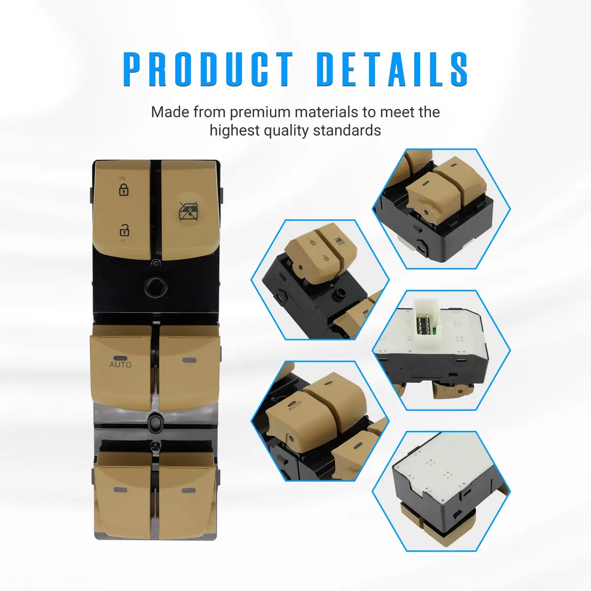 NOVAPARTS Beige Master Power Door Window Switch for 2011-2015 Hyundai Elantra AUTO Driver Side | 93570-3X000 - view 4
