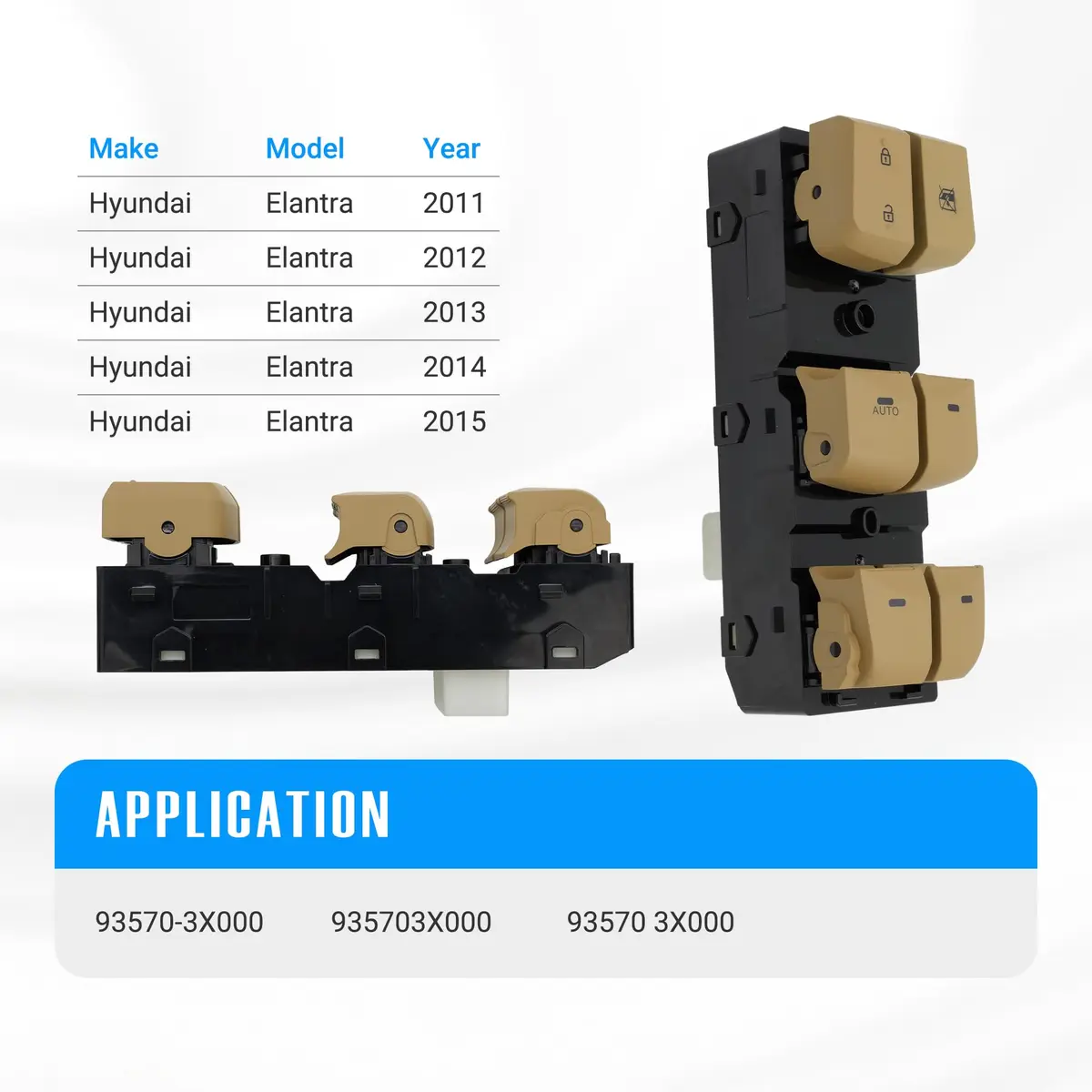 NOVAPARTS Beige Master Power Door Window Switch for 2011-2015 Hyundai Elantra AUTO Driver Side | 93570-3X000 - view 5