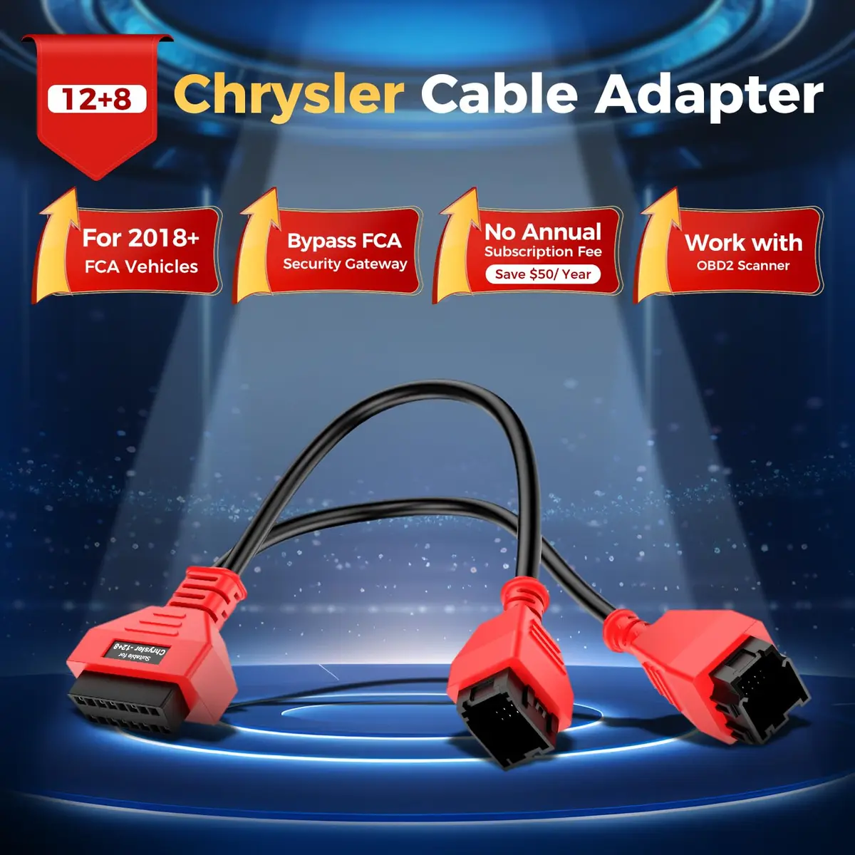 Autel OBD2 12+8 Adapter for Chrysler | Secure Gateway Bypass Cable, 40cm - view 2