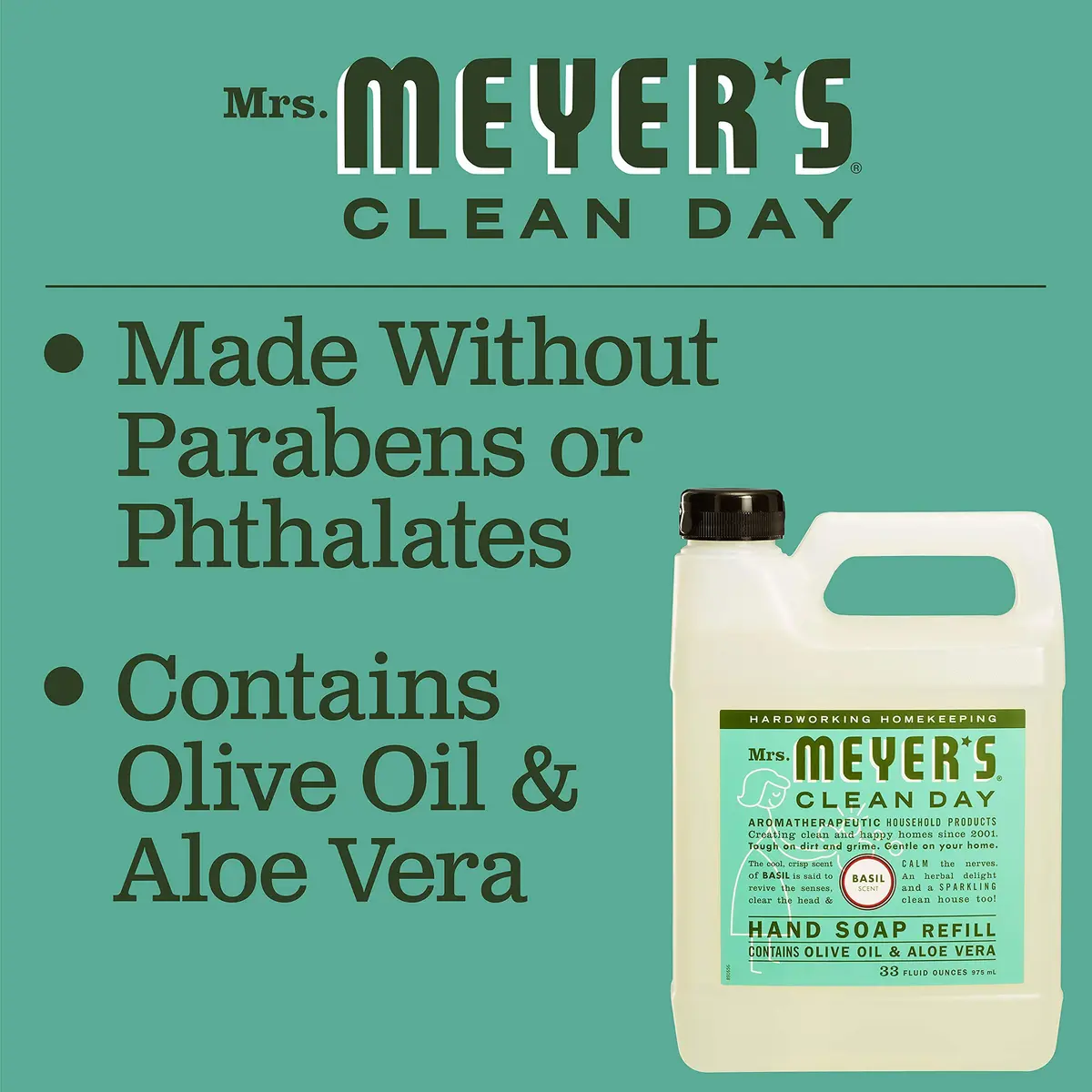 Mrs. MEYER'S HAND SOAP REFILL 66 Fl Oz | Garden-Inspired Scent, Cruelty-Free, Paraben-Free, Aloe & Olive Oil, Made in USA - view 8