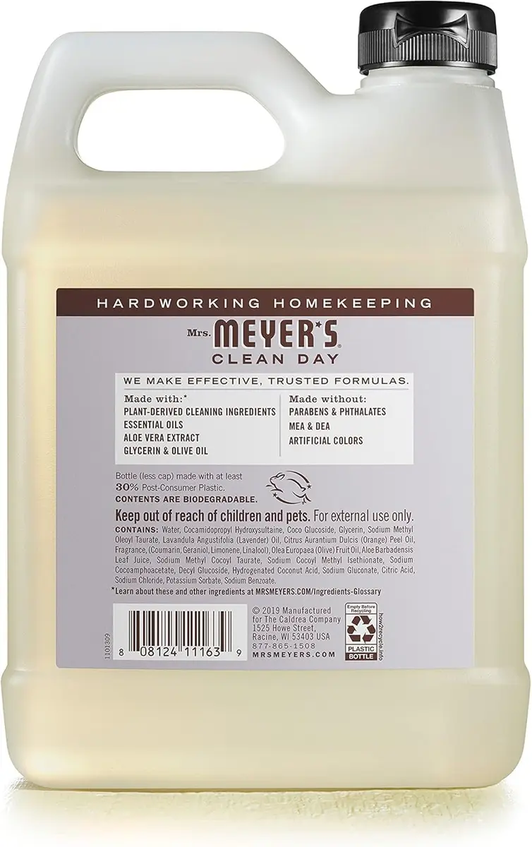 Mrs. MEYER'S HAND SOAP REFILL 66 Fl Oz | Garden-Inspired Scent, Cruelty-Free, Paraben-Free, Aloe & Olive Oil, Made in USA - view 3