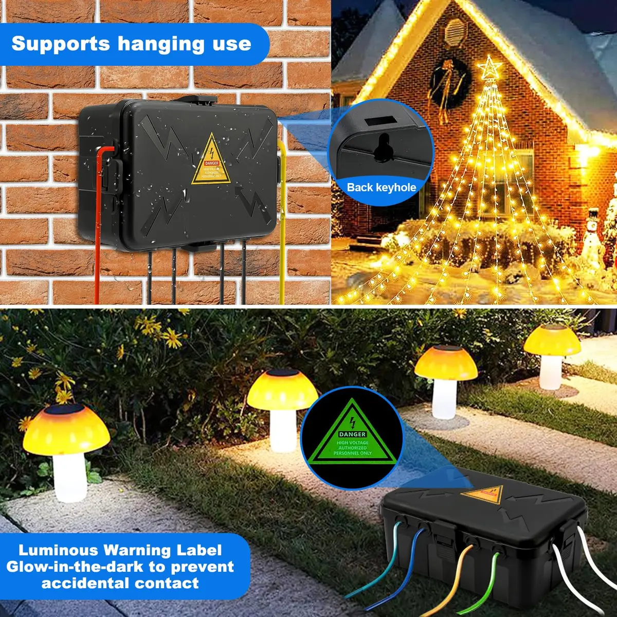 Hrensaw Large Outdoor Electrical Box Waterproof 34.3cm x 23.9cm x 13.4cm (12.5 x 8.5 x 5 inches) | IP54 Rated for Indian Weather - view 6