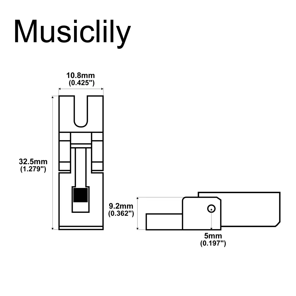 Musiclily Pro Individual Locking Tremolo Bridge Saddle for Floyd Rose 1st/6th String, Gold (10.8mm) - view 2