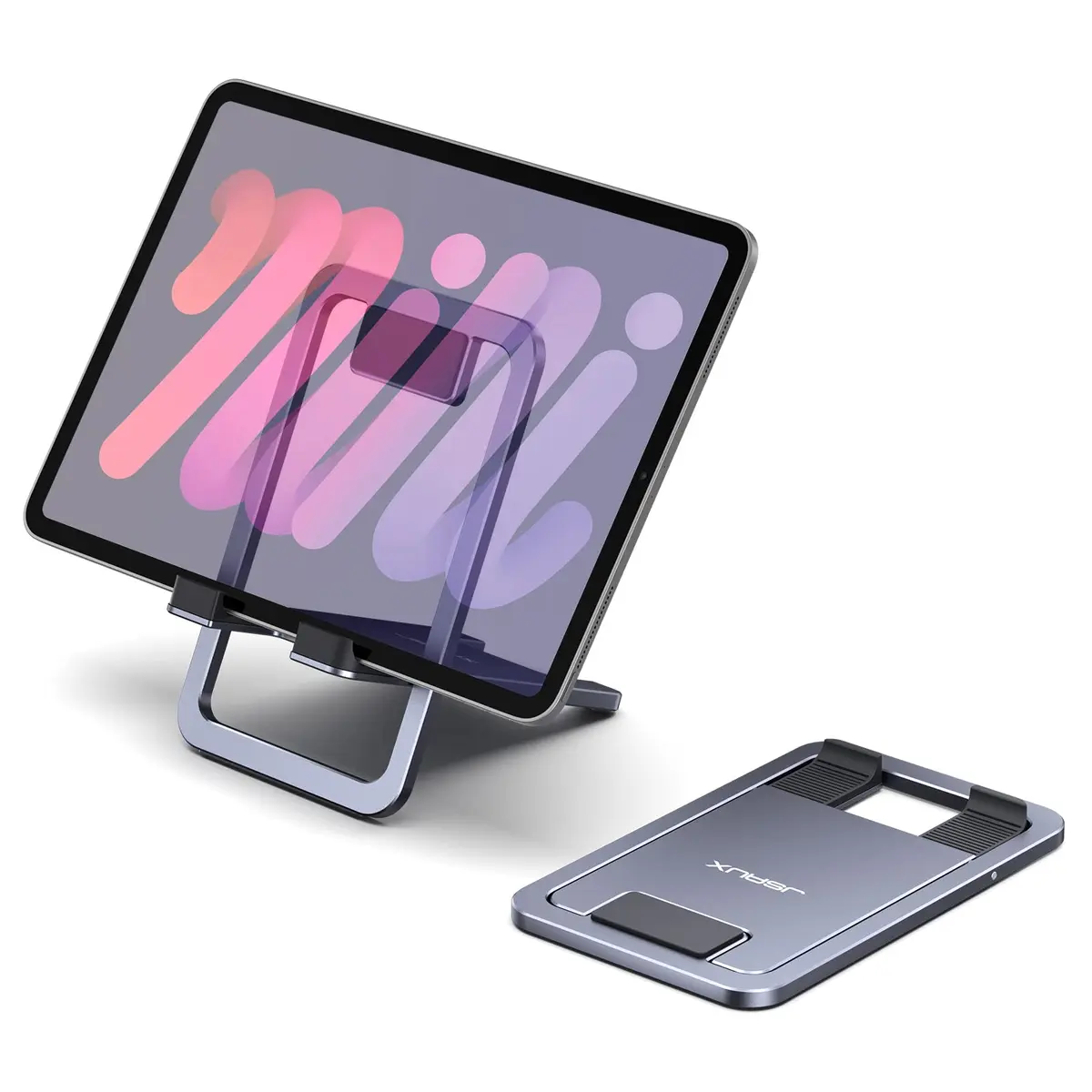 JSAUX Portable Electronic Device Stand Gray | Fold-Flat Adjustable Holder for Tablets & Phones - main product image