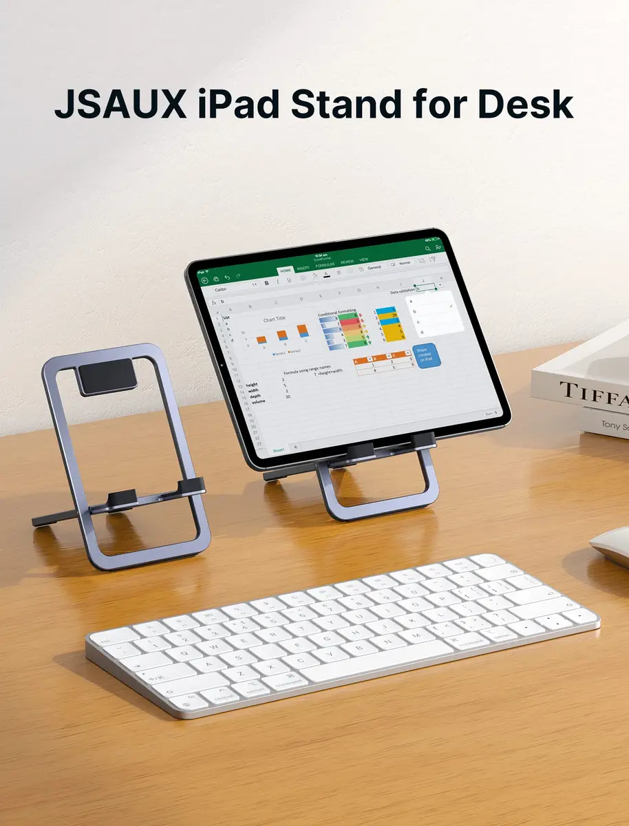 JSAUX Portable Electronic Device Stand Gray | Fold-Flat Adjustable Holder for Tablets & Phones - view 2