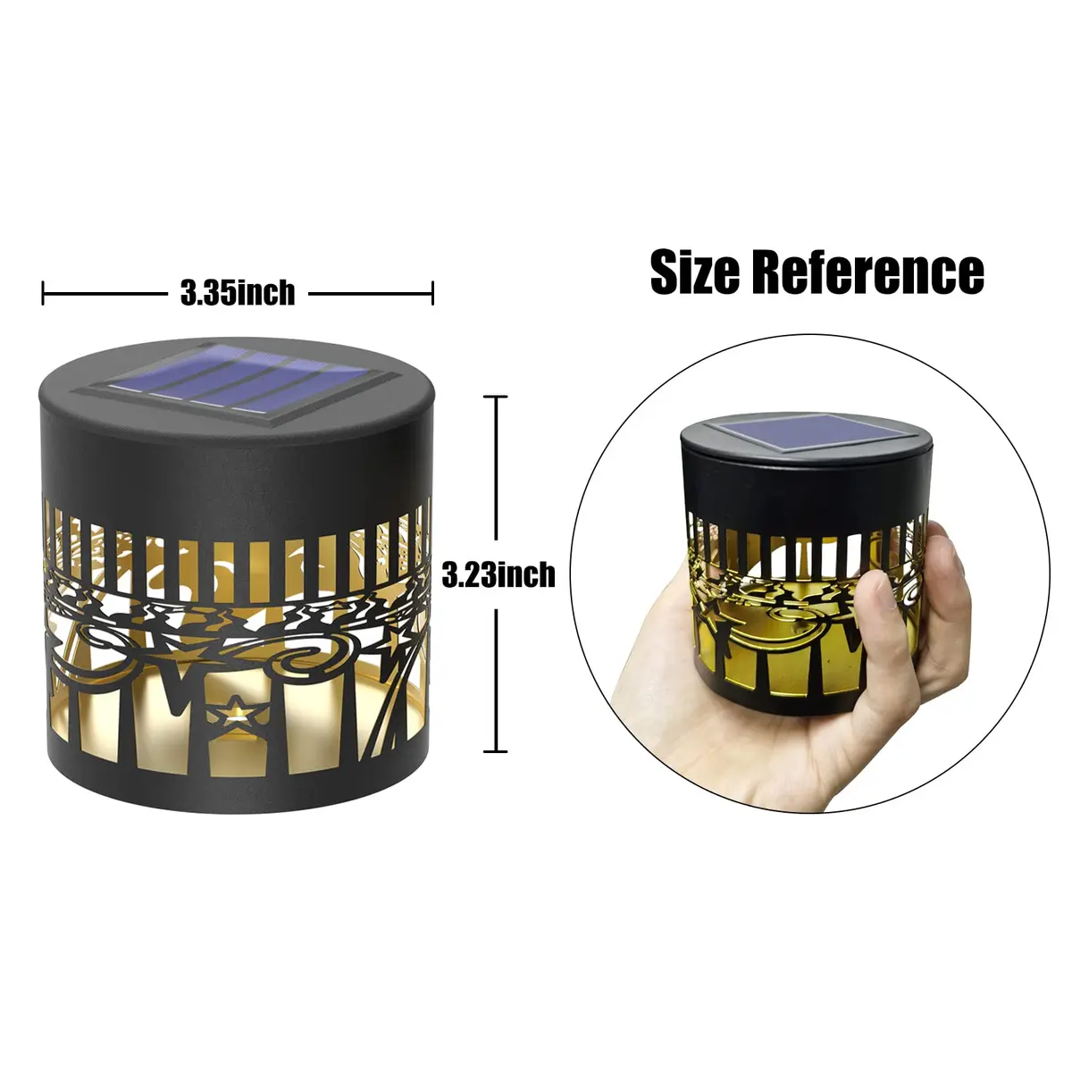 gardencave Sun Moon Solar Fence Lights 2 Pack | Decorative Outdoor Metal Lights - view 5