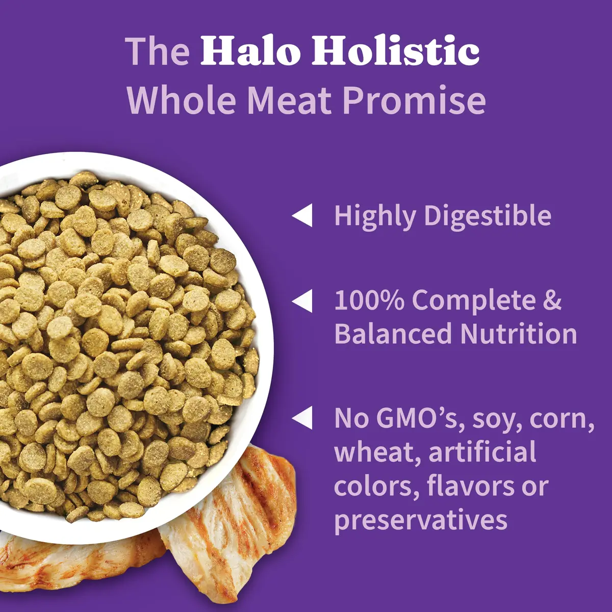 Halo Holistic Small Breed Dog Food, Cage-Free Chicken & Brown Rice, 3.5 lb | Supports Digestive & Skin Health - view 4