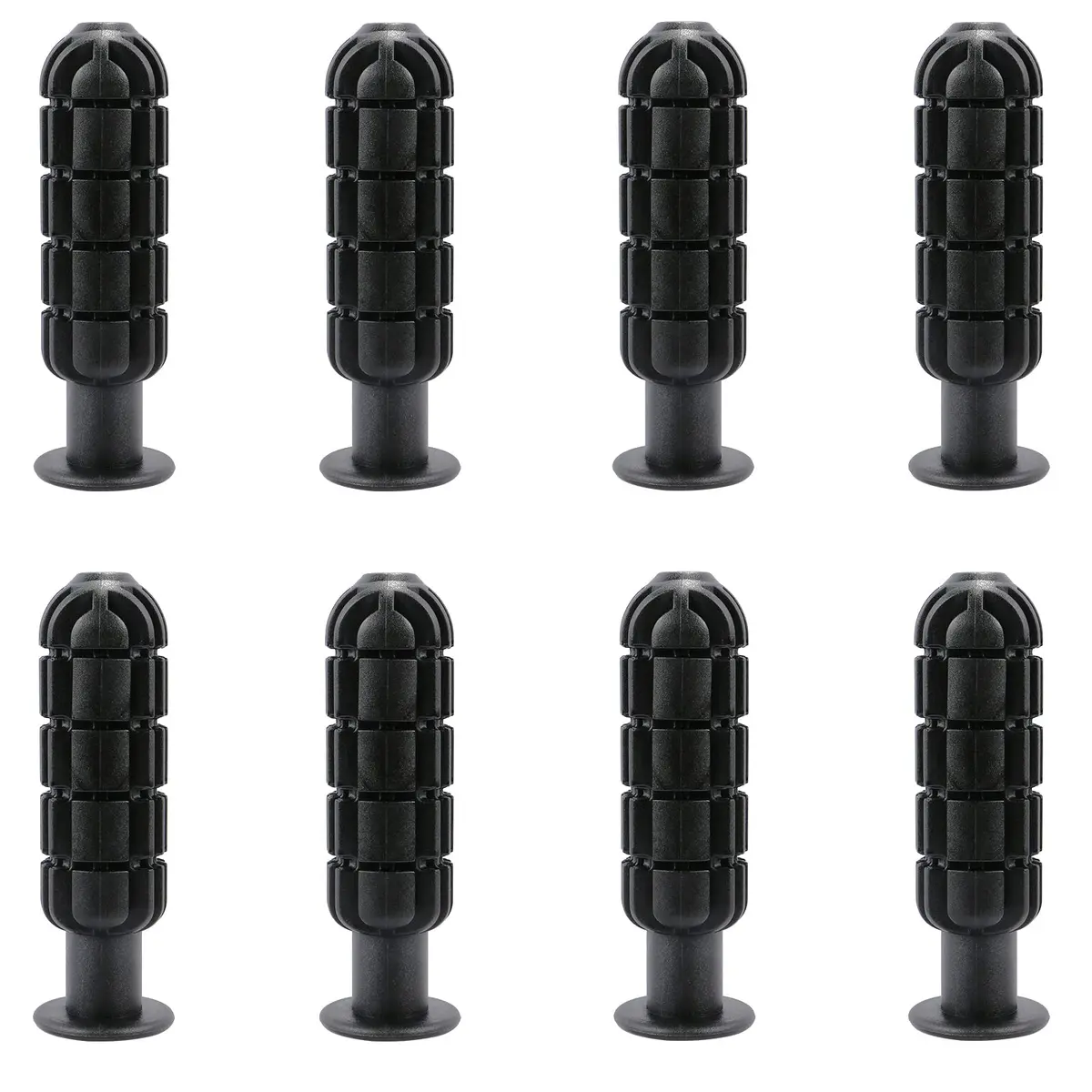 TOSAMZOO Black 8pcs Plastic Foosball Handles | Standard Foosball Table Replacement Grips - main product image