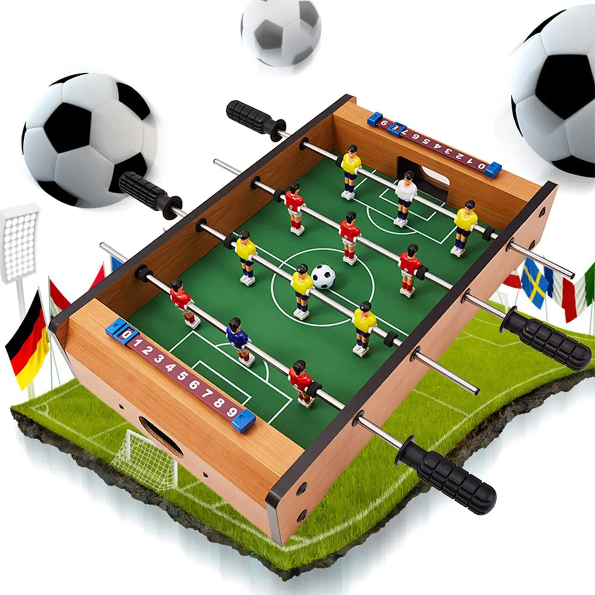 TOSAMZOO Black 8pcs Plastic Foosball Handles | Standard Foosball Table Replacement Grips - view 4