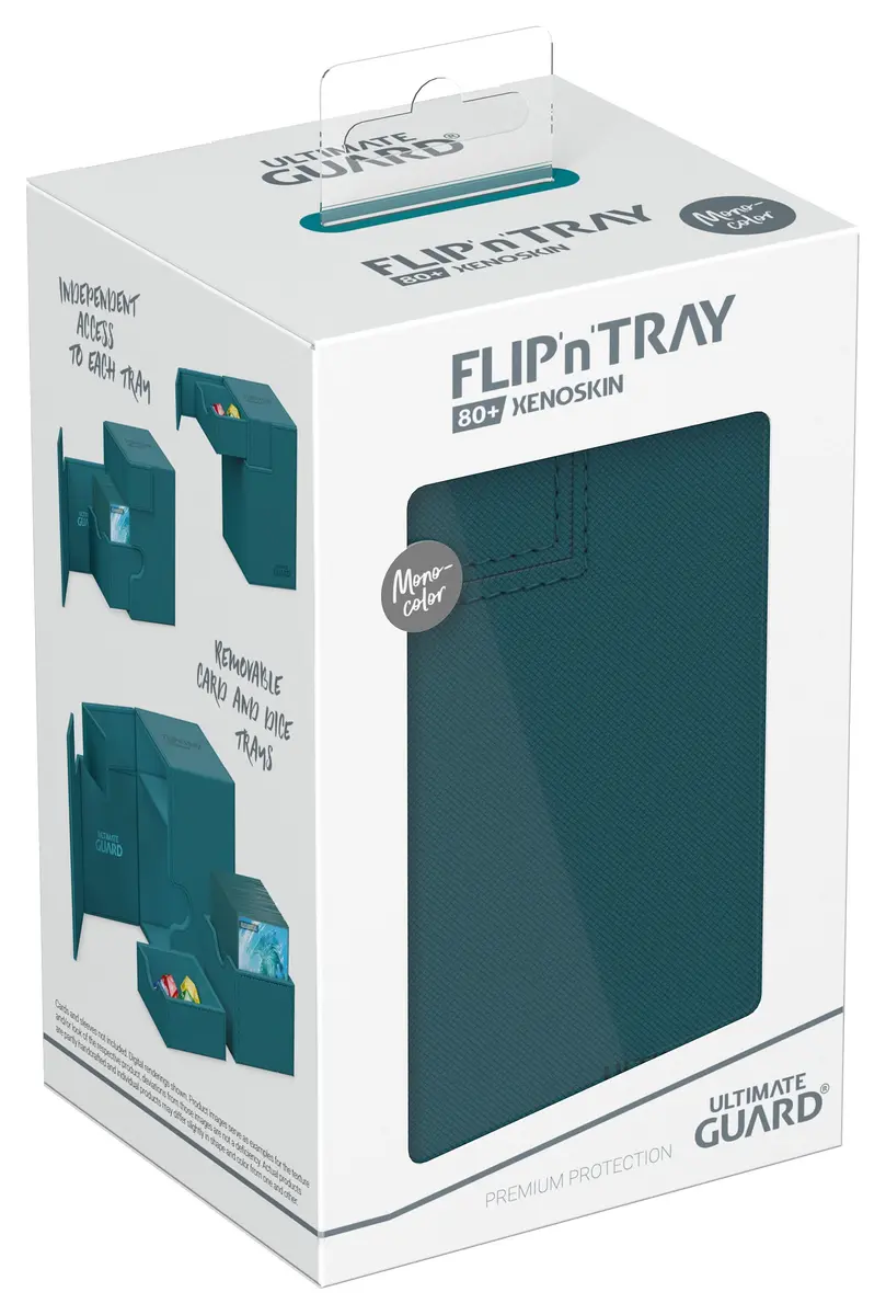 Ultimate Guard Flip'n'Tray 80+ Deck Case for 80 Double-Sleeved TCG Cards Petrol | Magnetic Closure & Microfiber Lining - view 7