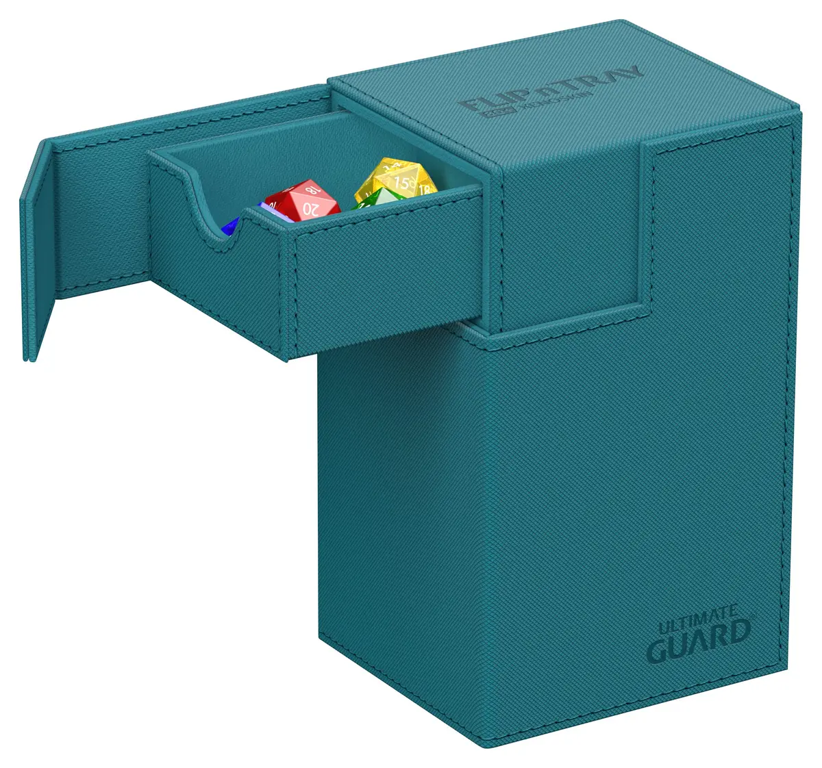 Ultimate Guard Flip'n'Tray 80+ Deck Case for 80 Double-Sleeved TCG Cards Petrol | Magnetic Closure & Microfiber Lining - view 2