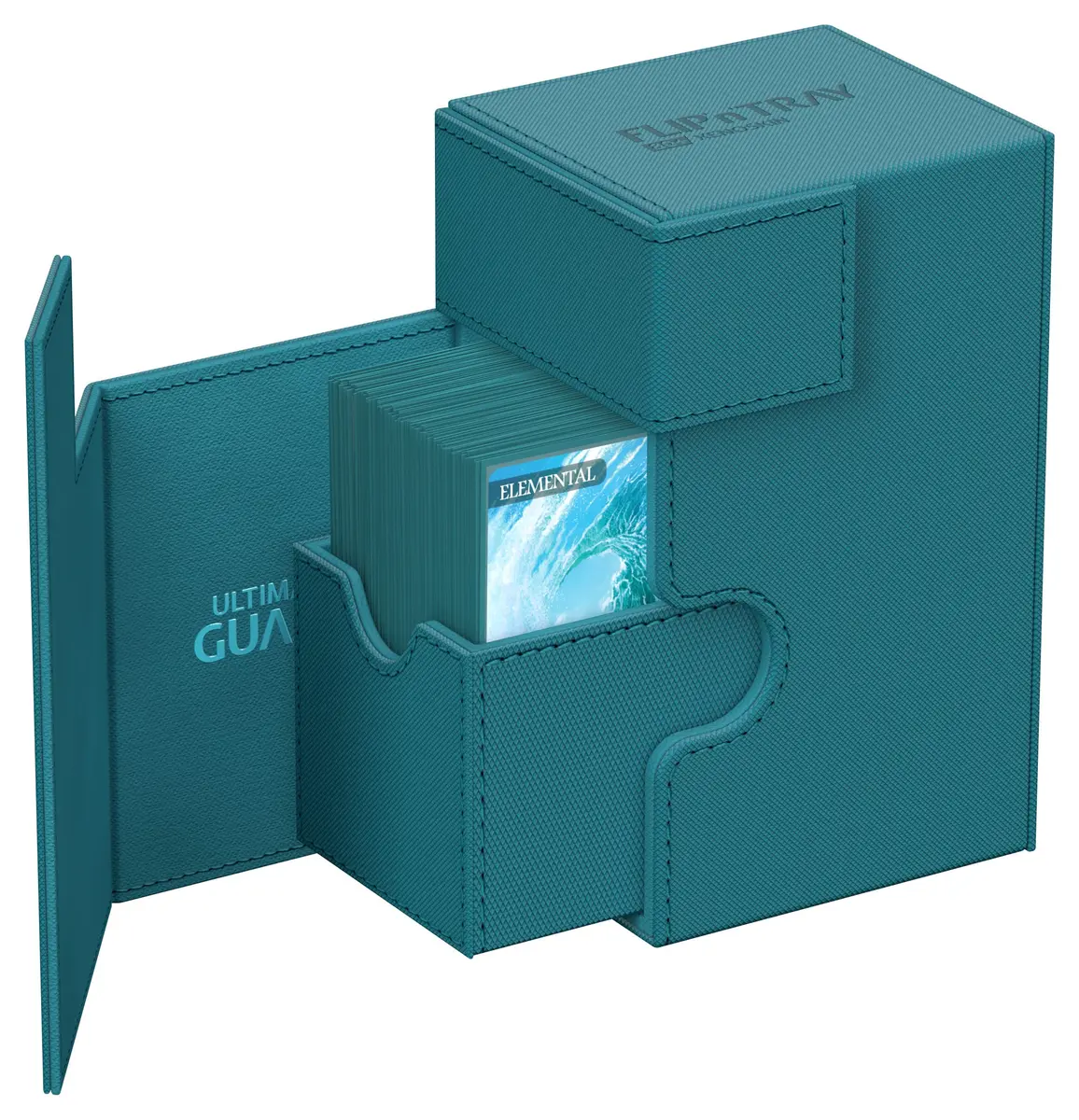 Ultimate Guard Flip'n'Tray 80+ Deck Case for 80 Double-Sleeved TCG Cards Petrol | Magnetic Closure & Microfiber Lining - view 3