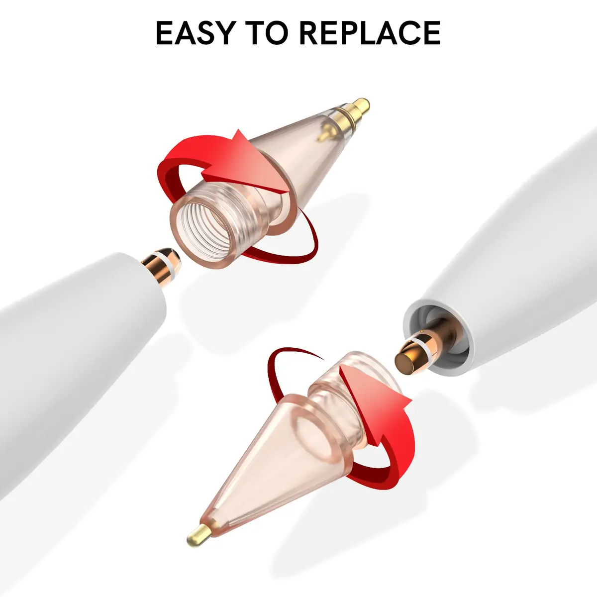 Delidigi Replacement Tips for Apple Pencil 1st & 2nd Gen, Pro, USB-C | Wear-Resistant, Precise Control (70-120 chars) - view 6