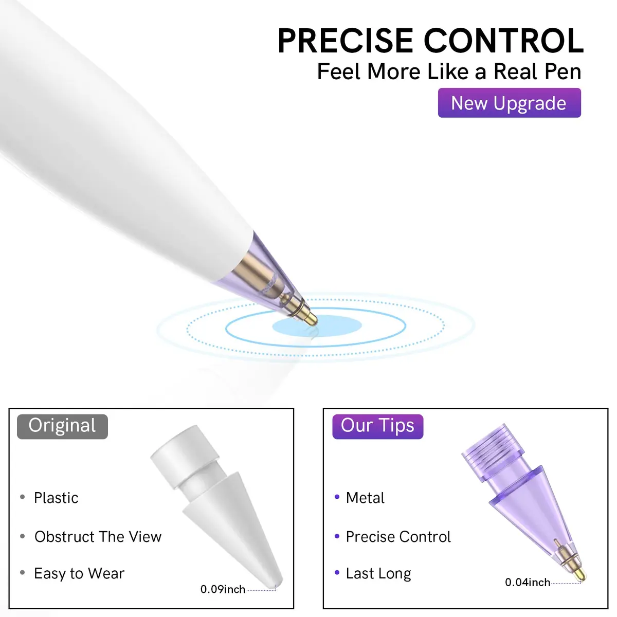 Delidigi Replacement Tips for Apple Pencil 1st & 2nd Gen, Pro, USB-C | Wear-Resistant, Precise Control (70-120 chars) - view 4