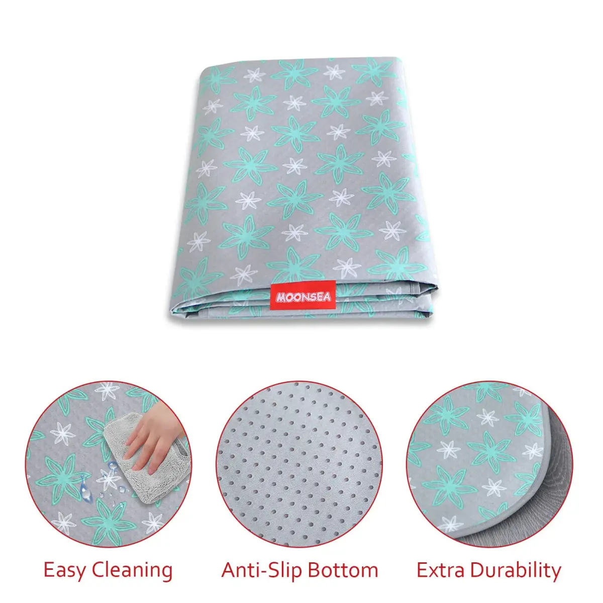 Moonsea Extra Large Splat Mat 54"x72" (137cm x 183cm) | Waterproof Non-Slip Floor Mat for High Chairs & Art Projects - view 5