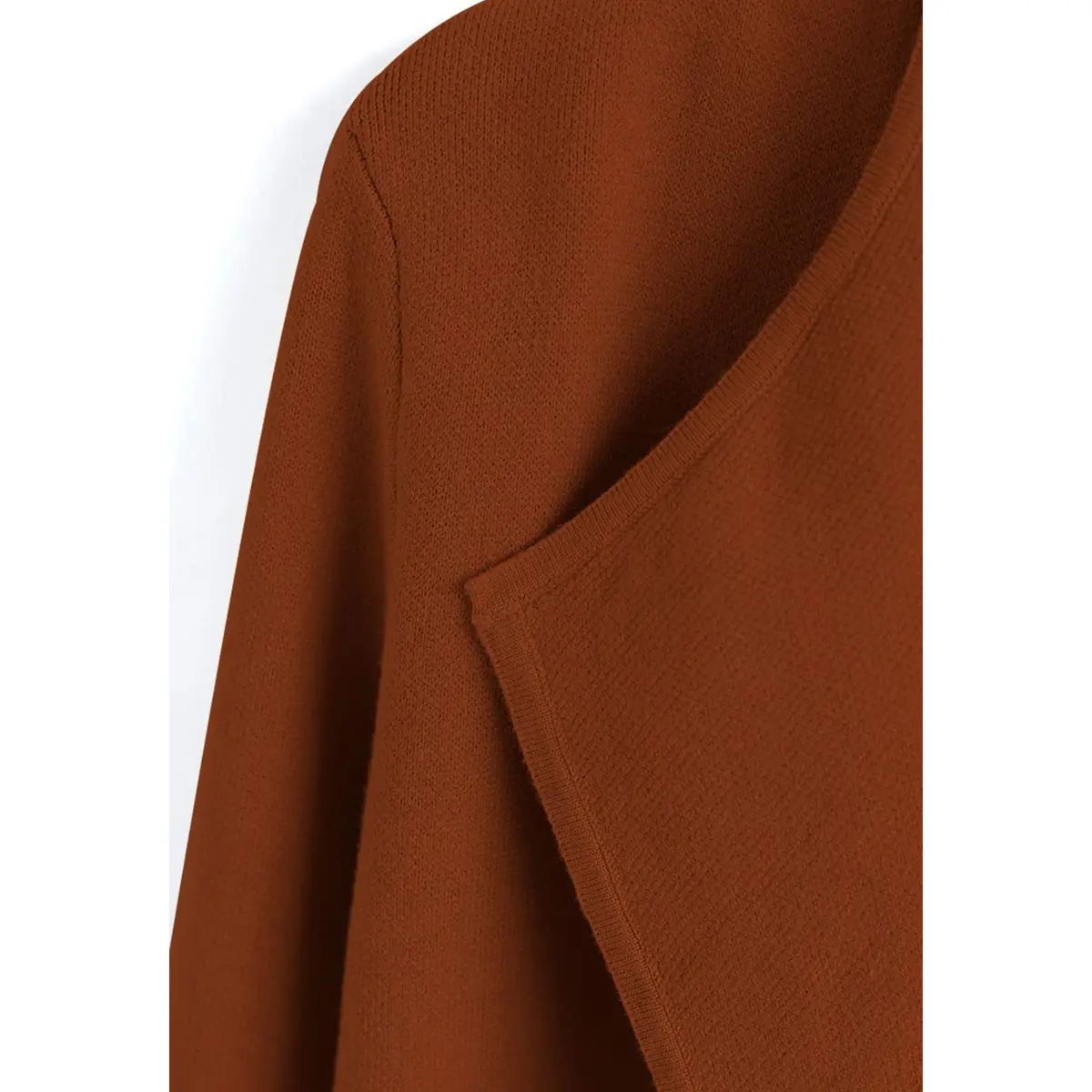 CHICWISH Women's Classy Caramel Open Front Knit Coat XL | Oversized Acrylic Layer - view 5