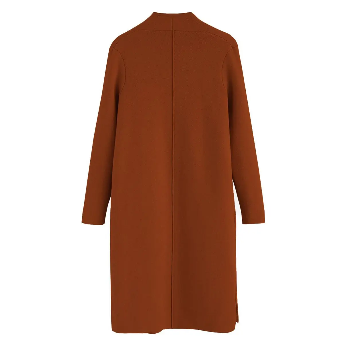 CHICWISH Women's Classy Caramel Open Front Knit Coat XL | Oversized Acrylic Layer - view 7