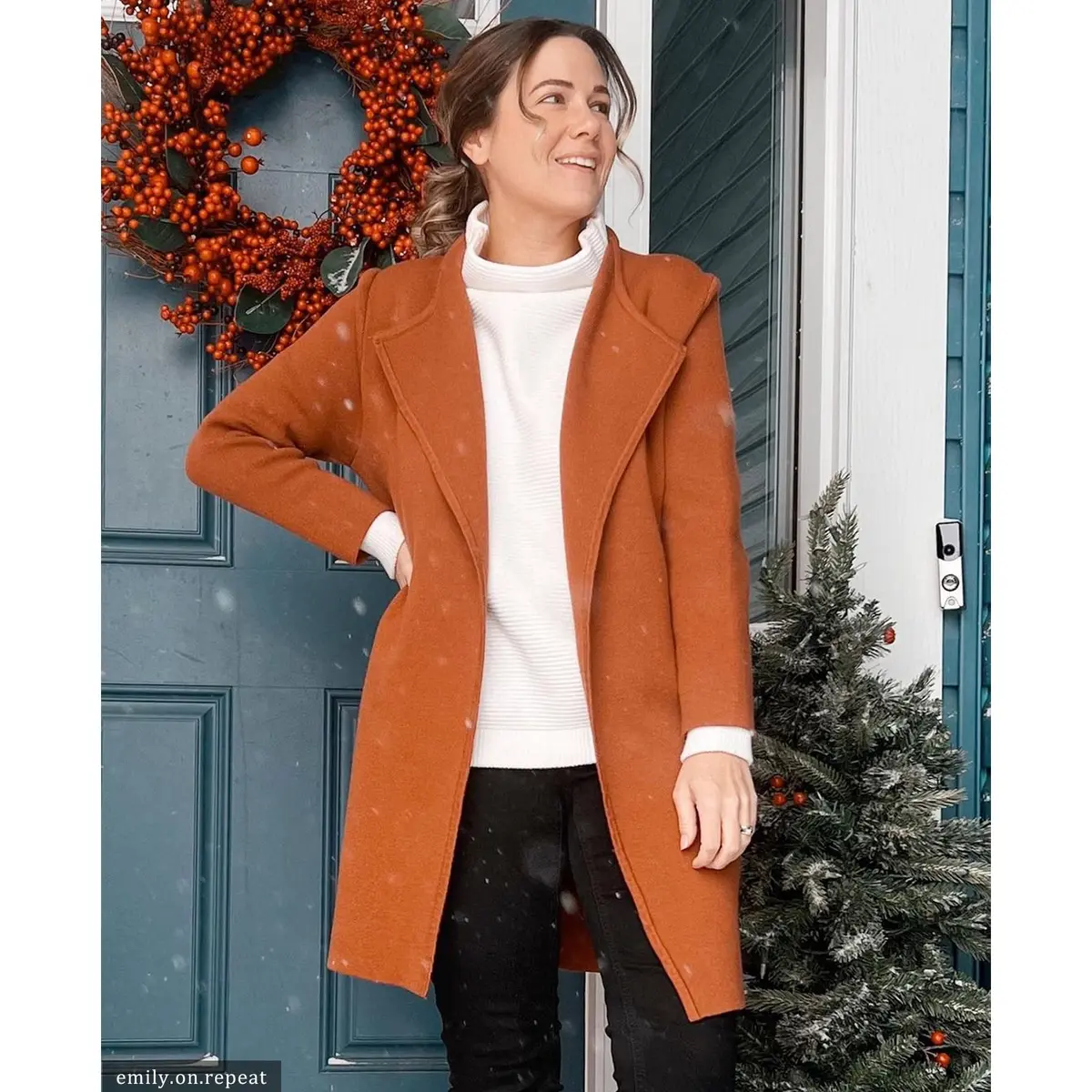 CHICWISH Women's Classy Caramel Open Front Knit Coat XL | Oversized Acrylic Layer - view 2