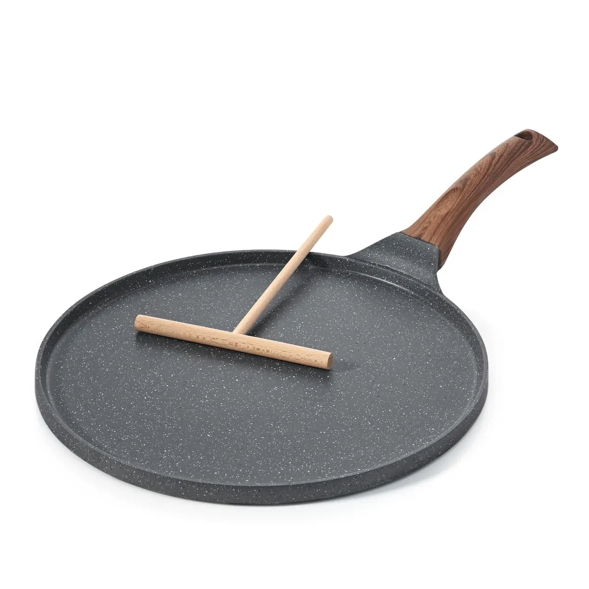 SENSARTE 12 Inch Nonstick Crepe Pan Granite Coating Pancake Pan Gray | Induction Compatible, Lightweight & Easy to Clean - main product image
