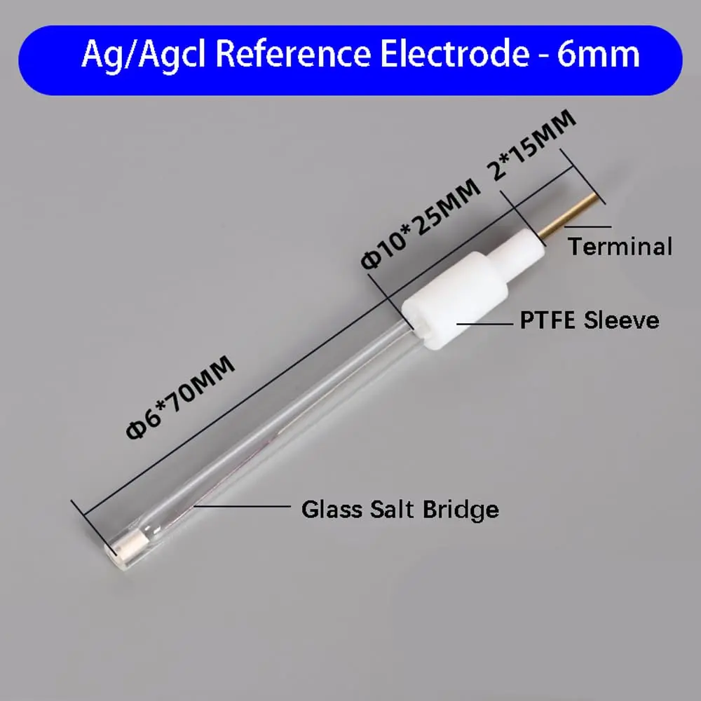 UMATRU Silver Chloride Silver Reference Electrode Ag/Agcl Diameter 6mmX70mm Length | Lab Supply for Scientific Measurement - view 2