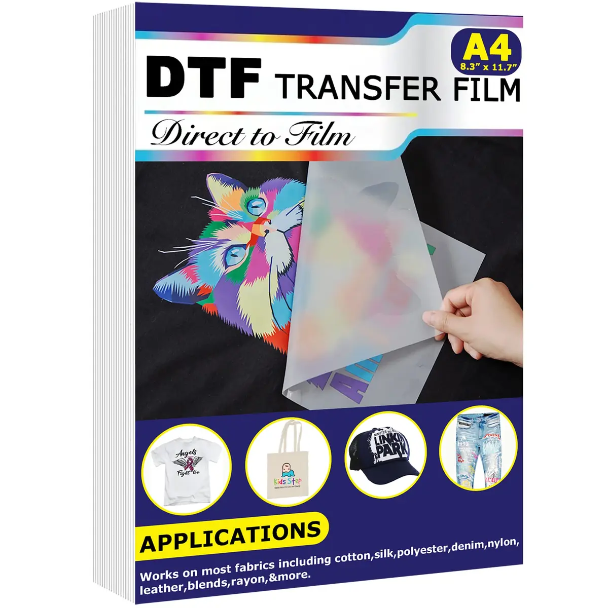 Agromusk DTF Transfer Film 8.3" x 11.7" | Easy Fabric Printing (70-120 chars) - main product image